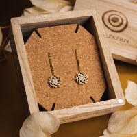 Composition Gem Ohrringe (Mondstein/Gold) - Holzkern...