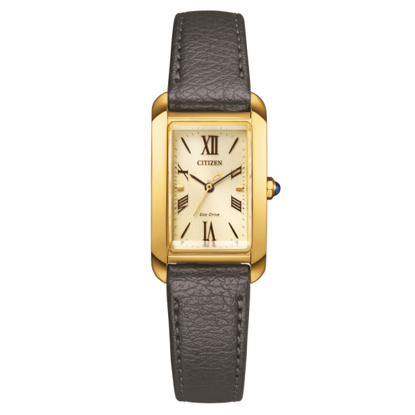 Damenuhr, Lederarmband, cremefarbenes Zifferblatt - Citizen Modell: EW5622-09P