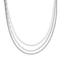 Damen-Halskette in Layering-Optik, silberfarben -...