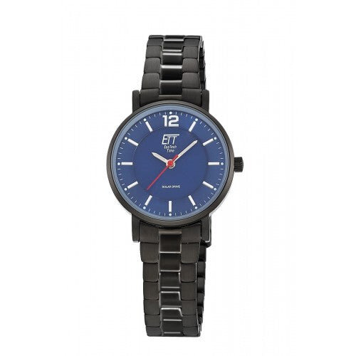 Schicke Solar Damenuhr mit blauem Zifferblatt - Modell: ELS-12167-31M