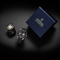 Herrenuhr mit Smart-Funktionen und blauem Zifferblatt -...