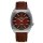 Herrenuhr mit Saphirglas, dunkelrotes Zifferblatt - UMF Ruhla Modell: 1466-5