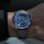 Herrenuhr mit blauem Zifferblatt und Lederarmband - Sternglas Modell: S01-NM06-BR03