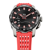 Herrenuhr mit rotem Silikonarmband - Festina Modell:...